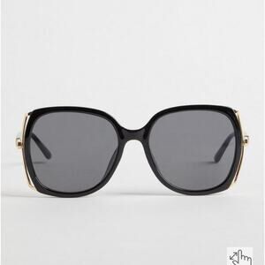 Torrid Black Square Smoke Lens Side Vent Sunglasses Sz.OS NWT